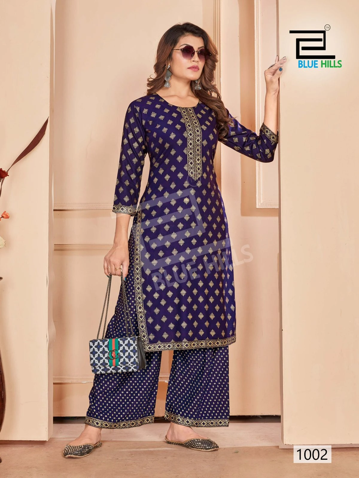 Blue Hills Reel Rayon 14Kg Wholesale Kurti with Palazzo Catalog — Wholesale Kurtis, Blue Hills wholesale from Surat — Photo 2